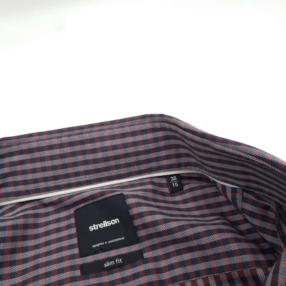 Camicia Uomo Strellson Multicolore Slim Fit A Quadri Cotone Jm4 Taglia 15 38 - Immagine 4 di 4