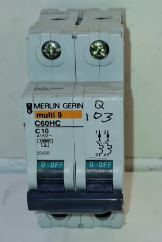 1 NEW MERLIN GERIN MULTI 9 C60HC C 10 2 POLE CIRCUIT BREAKER NNB ***MAKE OFFER**