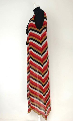 Zara langes Kleid CHEVRON STREIFEN italienisches Garn Strick QUASTEN Maxi M neu mit Etikett 3859/105 - Bild 5 von 24