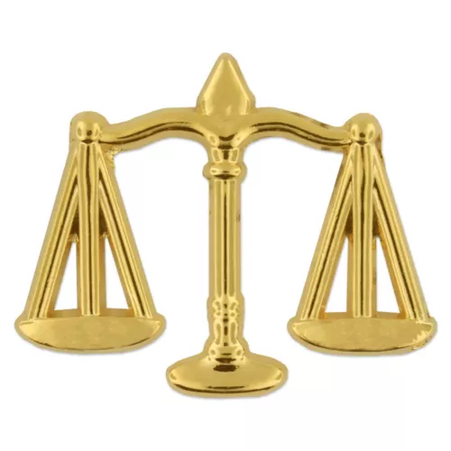 PinMart's Scales Of Justice Lawyer Gift Gold Lapel Pin