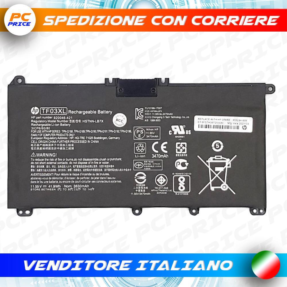 BATTERIA ORIGINALE HP 6PY35EA 6PY89EA 6PZ58EA 6QA79EA 6QB07EA 6QB07EAR 6QC04EA
