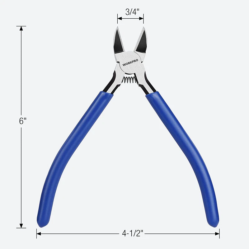 Cortadores de alambre de precisión de 6 pulgadas 2 piezas alicates laterales cargados con resorte Foto 2 de 4