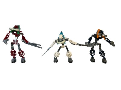 2004 Lego Bionicle Vahki  LOT of 3 Incomplete 8615, 8614 , 8619, Manual, 2 Discs