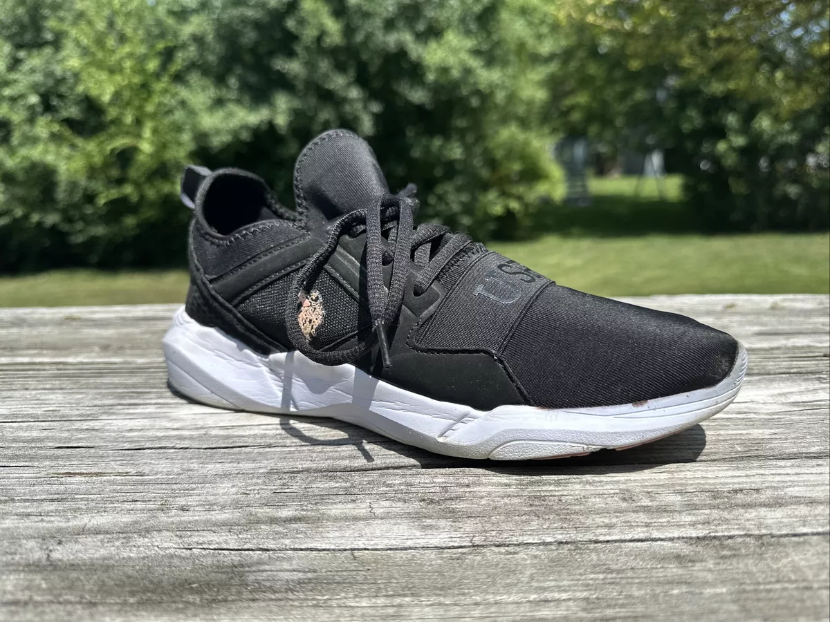 Womens black ralph lauren clearance trainers