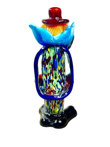 Murano Hand Blown Art Glass Clown Vintage 1960s Yellow Face Red Hat - Picture 3 of 7