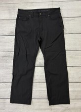 PRANA BRION Mens Sz 36x28 Slim Fit Gray Stretch Straight Leg Outdoor Pants EXC