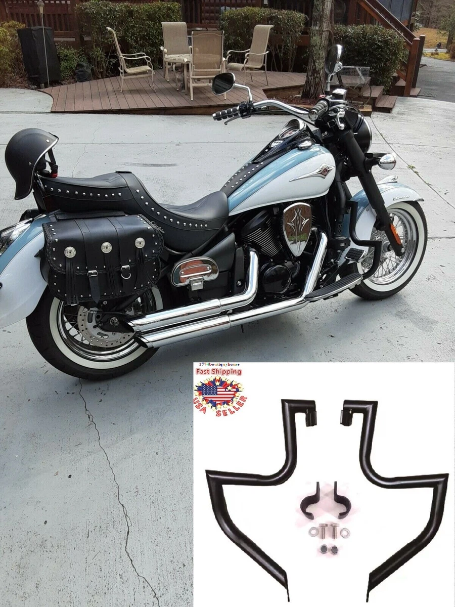 BLACK 2PC Highway Engine Guard Crash Bar 4 Kawasaki Vulcan VN900C