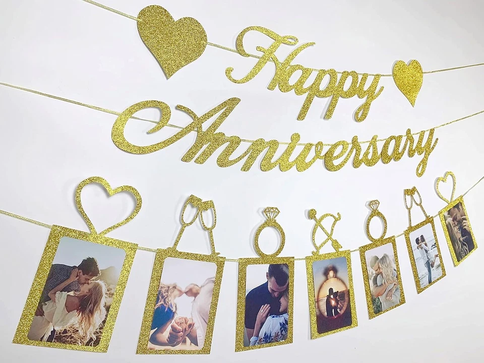 Happy Anniversary Party Decorations Happy Anniversary Banner And Photo Banner Fo Foto 2 de 3