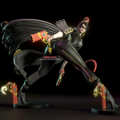 Bayonetta, Videospiel, Figur,  Pin Up, Figur, 3D Druck, Torrida, UNBEMALT