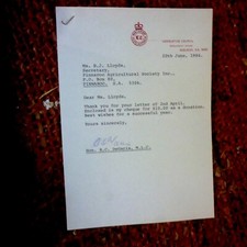 REN DEGARIS HANDSIGNED LETTER HEAD STH AUST GOVERNMENT MLC 1984  A4