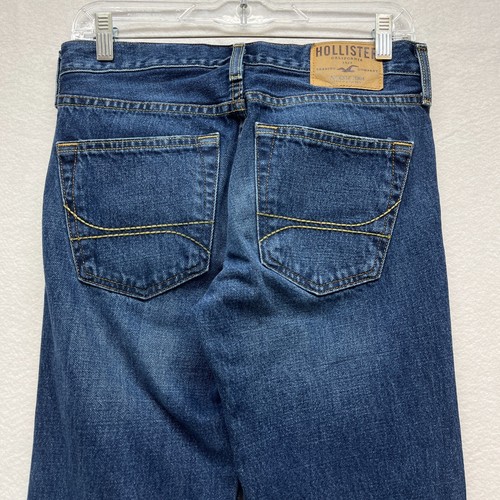 Hollister Straight Leg Jeans Mens Size 28 x 30 - Button Fly Low Rise Medium Wash - Picture 8 of 12