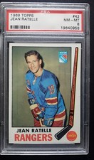 1969 Topps Hockey - Jean Ratelle #42 - PSA 8 SHARP