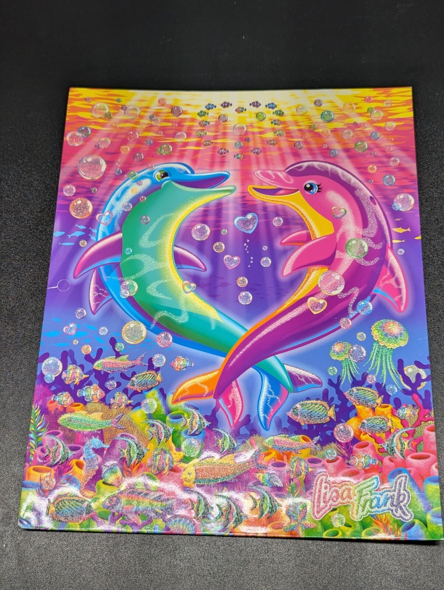 リサフランク　リングファイル Lisa Frank Vintage Blue Paisley Fuzzy 3 Ring Binder Zipper ~New