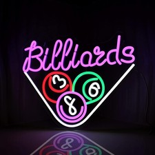 BILLIARDS LED Light Sign 15"x12   Eco friendly in stock