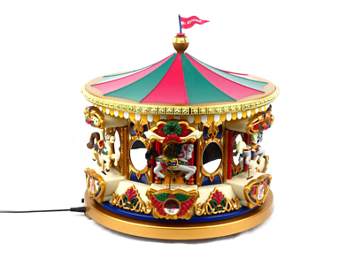 Vintage 1994 Mr. Christmas Holiday Musical Merry Go Round Lighted