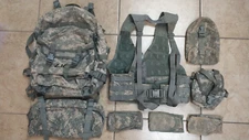 US Army Rifleman Set System ACU UCP Camo Molle Assault Pack Pouches Vests FLC