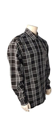 New Mens Vintage Plaid Checker OG Button Up Long Sleeve Black NWT - Picture 3 of 10