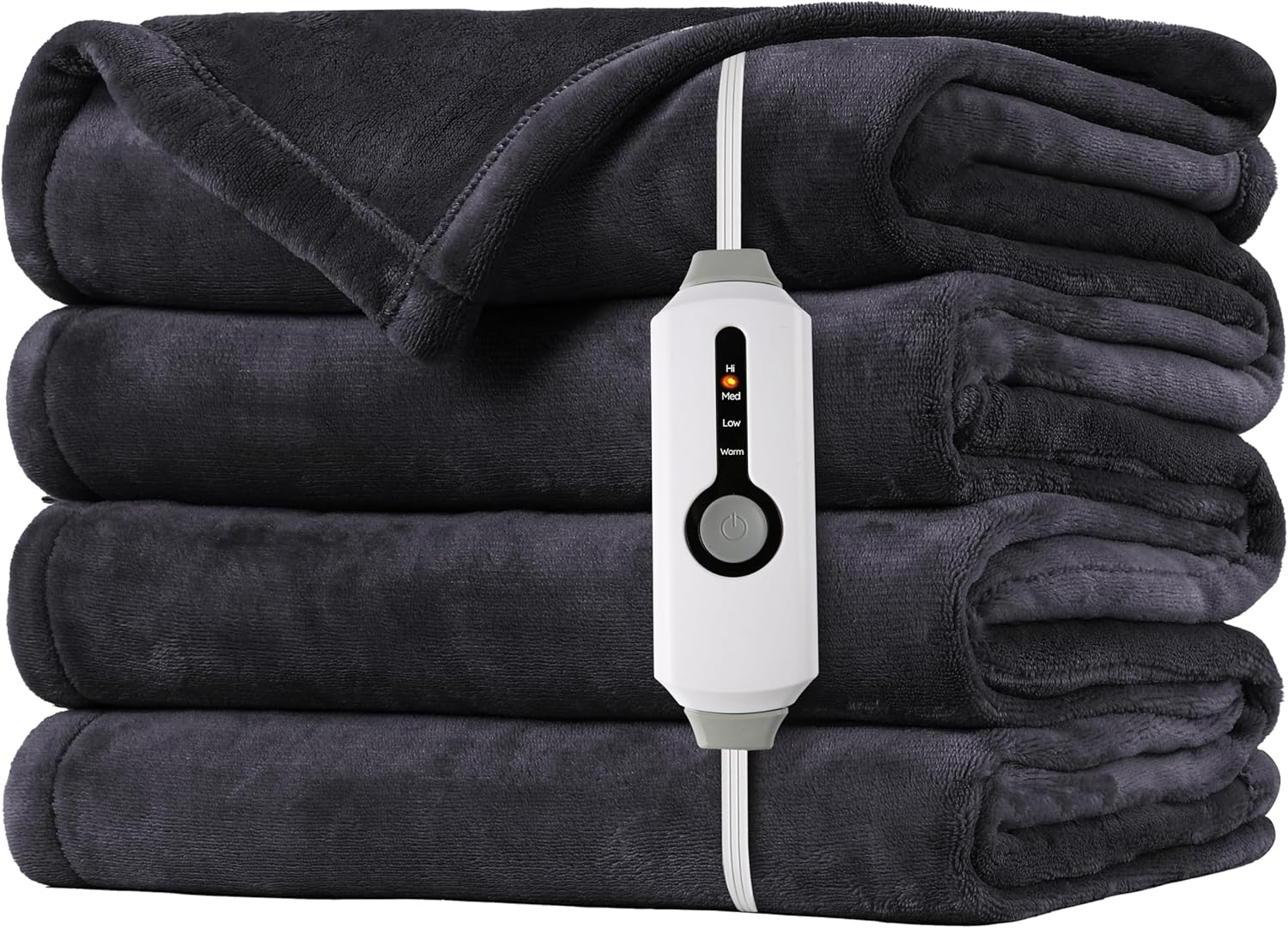 Soft Flannel Heated Electric Blanket Twin Size 62x84 with 4 Heat Settings