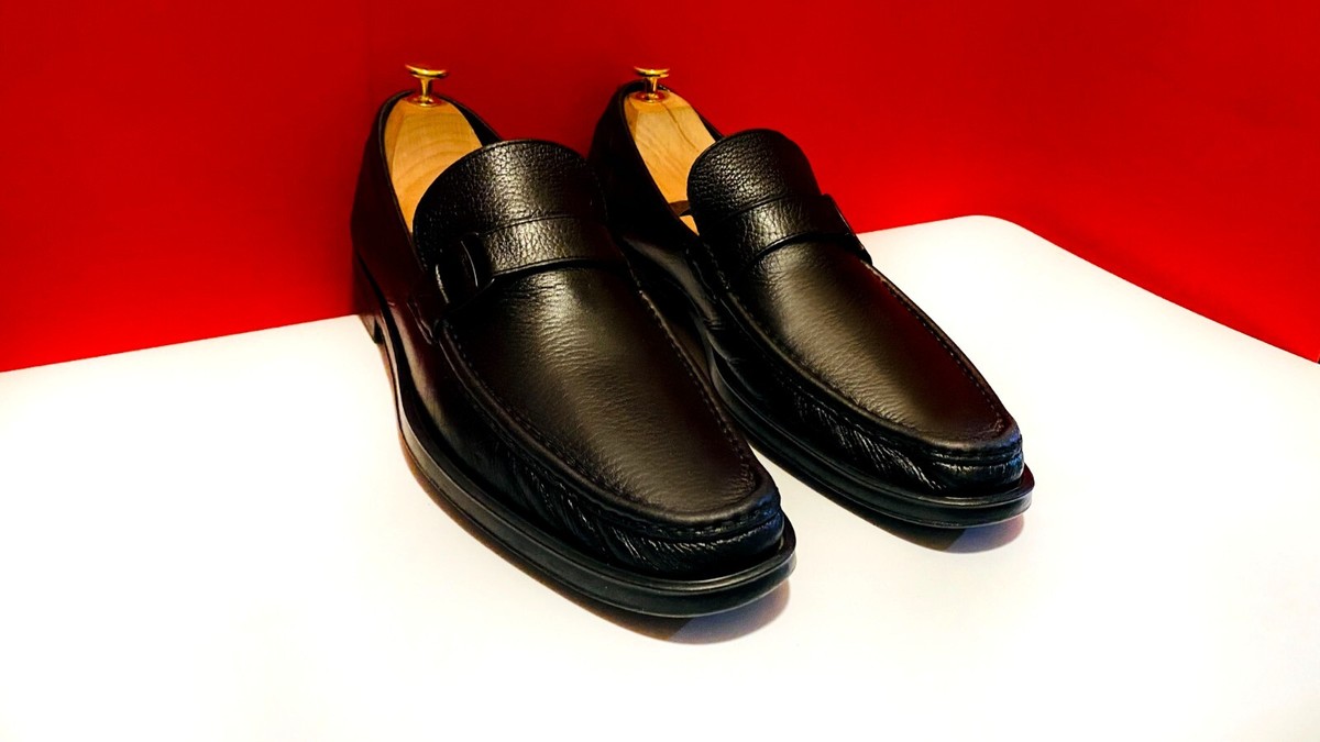 $925 MRP Salvatore Ferragamo Men\'s Black Leather Horsebit Loafers‎ Size US 9.5 $829.00 !! FERRAGAMO MEN main image 3
