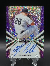 TJ Sikkema 2019 Leaf Flash Auto Purple Sparkle /25 NY #BA-TJS
