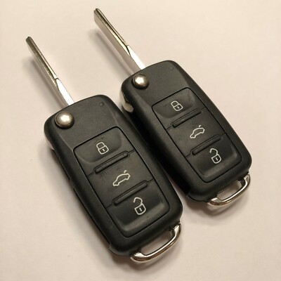 2 OEM VW Keyless Entry Remote Key Fobs 4B Uncut Blade OEM Volkswagen NBG010206T