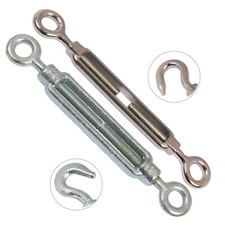 Spannschloss Edelstahl A4 & verzinkt 2er Set Drahtseil Spannschraube Haken Öse