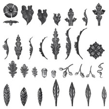 shivler Zaundekoration Zierelement Metallblumen Metallblätter Metalldeko