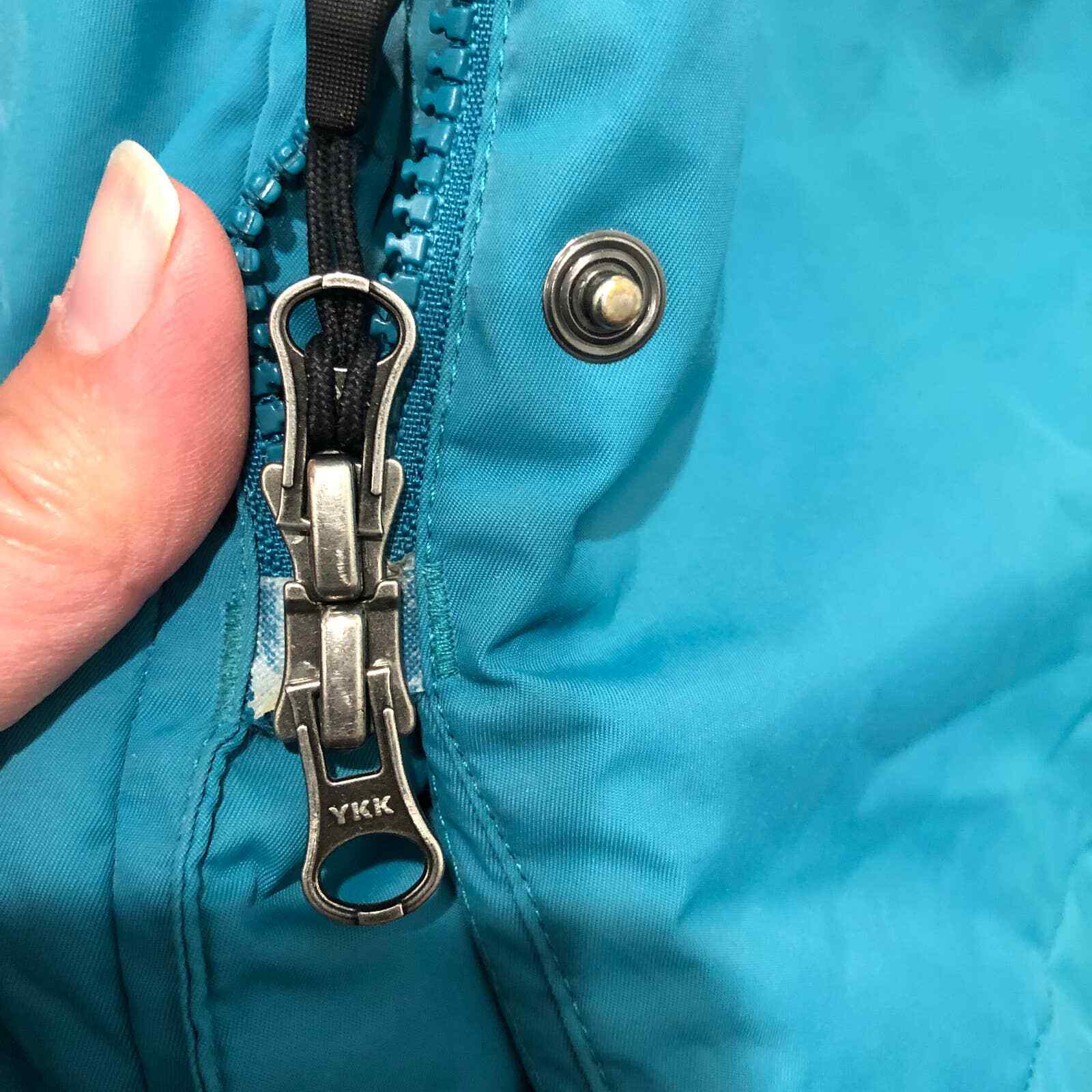 L.L. Bean Teal Fleece Lined Hooded Double Zip Winter Coat Women's