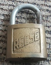 Vtg BRASS REESE Pad Lock NO KEY made in the USA old ANTIQUE estate sale find