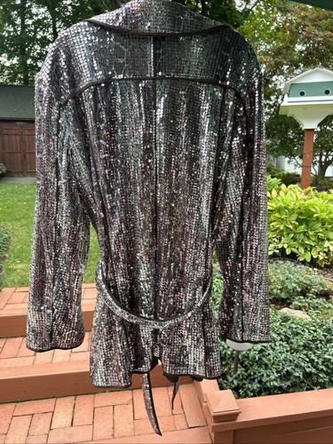 Chicos Sequin Snake Long Jacket Coat Stunning Lightweight Size 3 = XL NWT #915 - Picture 8 of 10