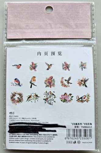 30 Stickers COUNTRY BIRDS Flower Parrot Robin Card Making Journal Scrapbook PET - Picture 8 of 9