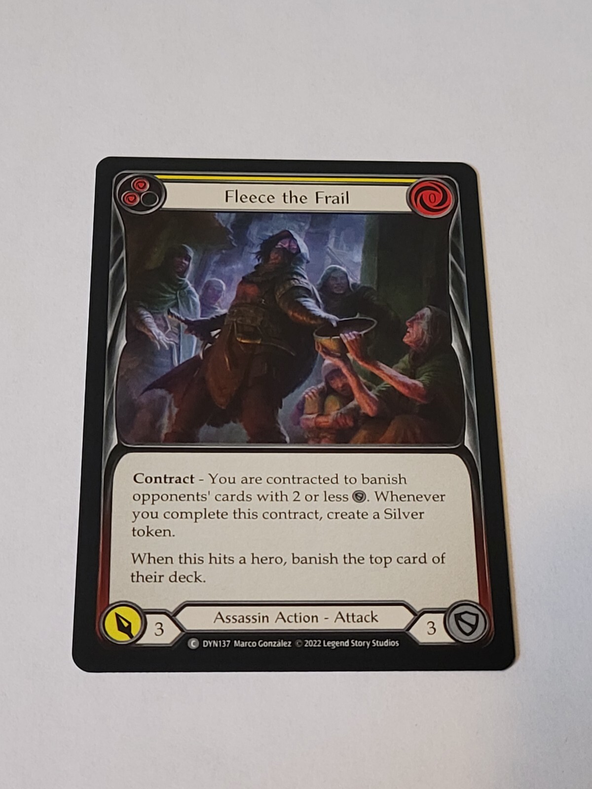 Fleece the frail (Yellow) Dynasty Flesh and blood Tcg NM