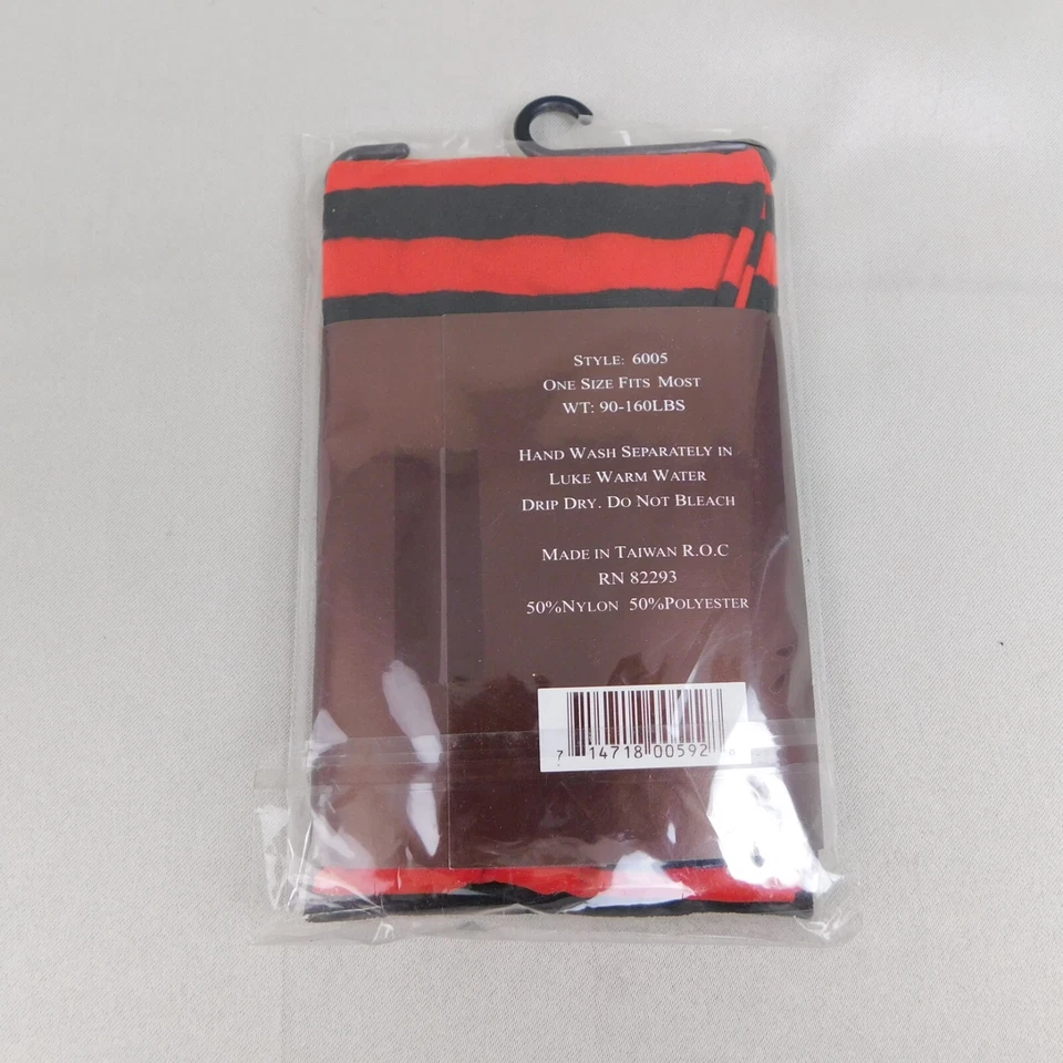 Medias Leg Avenue 6005 opacas a rayas hasta el muslo - rojas, talla única #3675 Foto 3 de 4