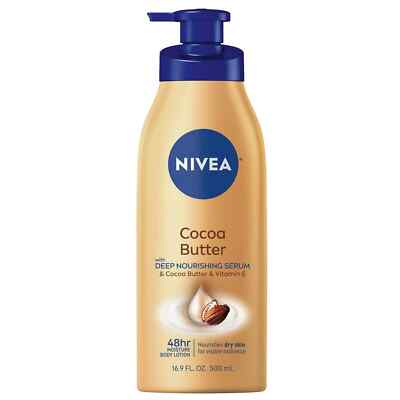 NIVEA 48hr Cocoa Butter Vitamin E Deep Nourishing Serum Body Lotion 16.9oz 500ml