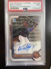 2022 Bowman Chrome Willy Fanas 1st Prospect Auto PSA 9 A
