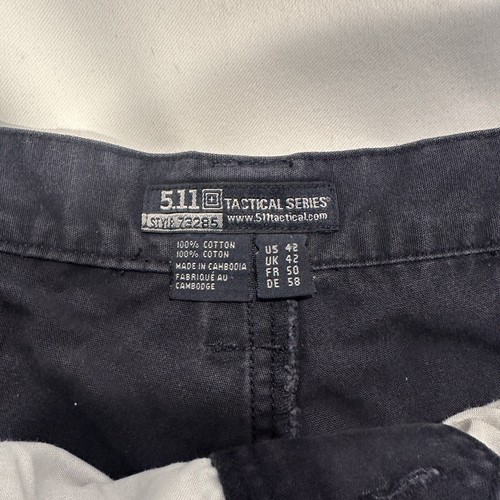 5.11 Tactical Series Shorts Men 42 Black Cargo 73285 Elastic Waistband Outdoor - Picture 5 of 5
