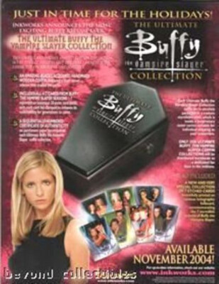 BUFFY VAMPIRE SLAYER ULTIMATE DEALER INCENTIVE SELL SHEET & COFFIN PROMO - RARE