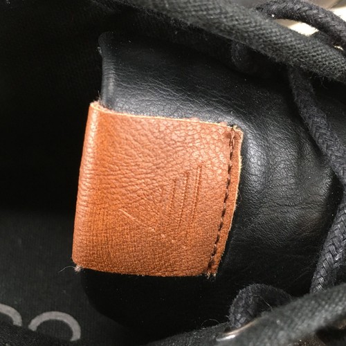 Aldo Shoes Mens 9 Casual Sneakers Black Leather Lace Up High Top Almond Toe - Picture 18 of 21