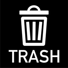 Trash  | Laminated Vinyl Decal Sticker Label