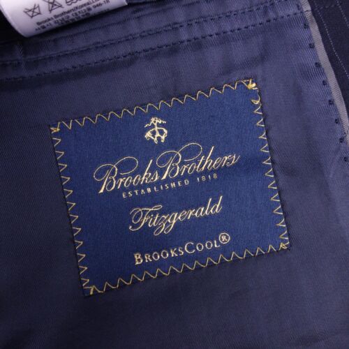 Brooks Brothers Blazer 44R Fitzgerald Brooks Cool Blue Striped Full Canvas - Picture 5 of 15