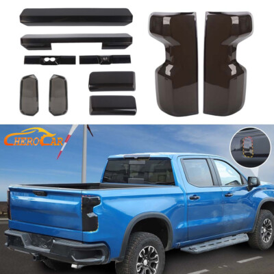 Smoke Taillight 3rd Brake Light Turn Signal Cover Trim For Chevy Silverado 2019+