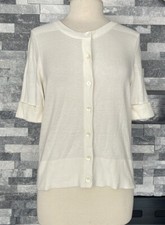 Eddie Bauer Size S Button Front Cardigan Sweater White