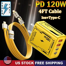 120W Supe Fast Charging USB Type C Wall Charger For Samsung iPhone Android Phone