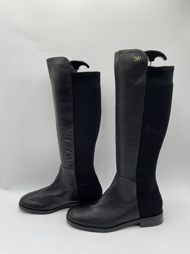 Women’s Stuart Weitzman Keelan Leather Knee High Boots Black Size 8.5B/39 - Picture 3 of 5