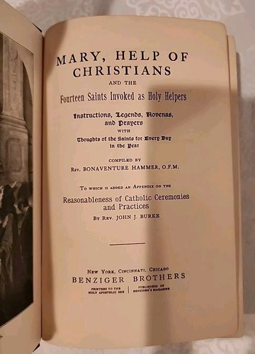 Maria Hilfe der Christen von Rev. John J. Burke (1909) Benziger Brothers Hardcover - Bild 4 von 12