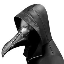 Plague Doctor Mask Halloween Costume PU Leather Bird Long Nose Beak Steampunk