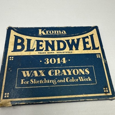 vintage original ''KROMA'' BLENDWEL wax crayons 3014 -1935