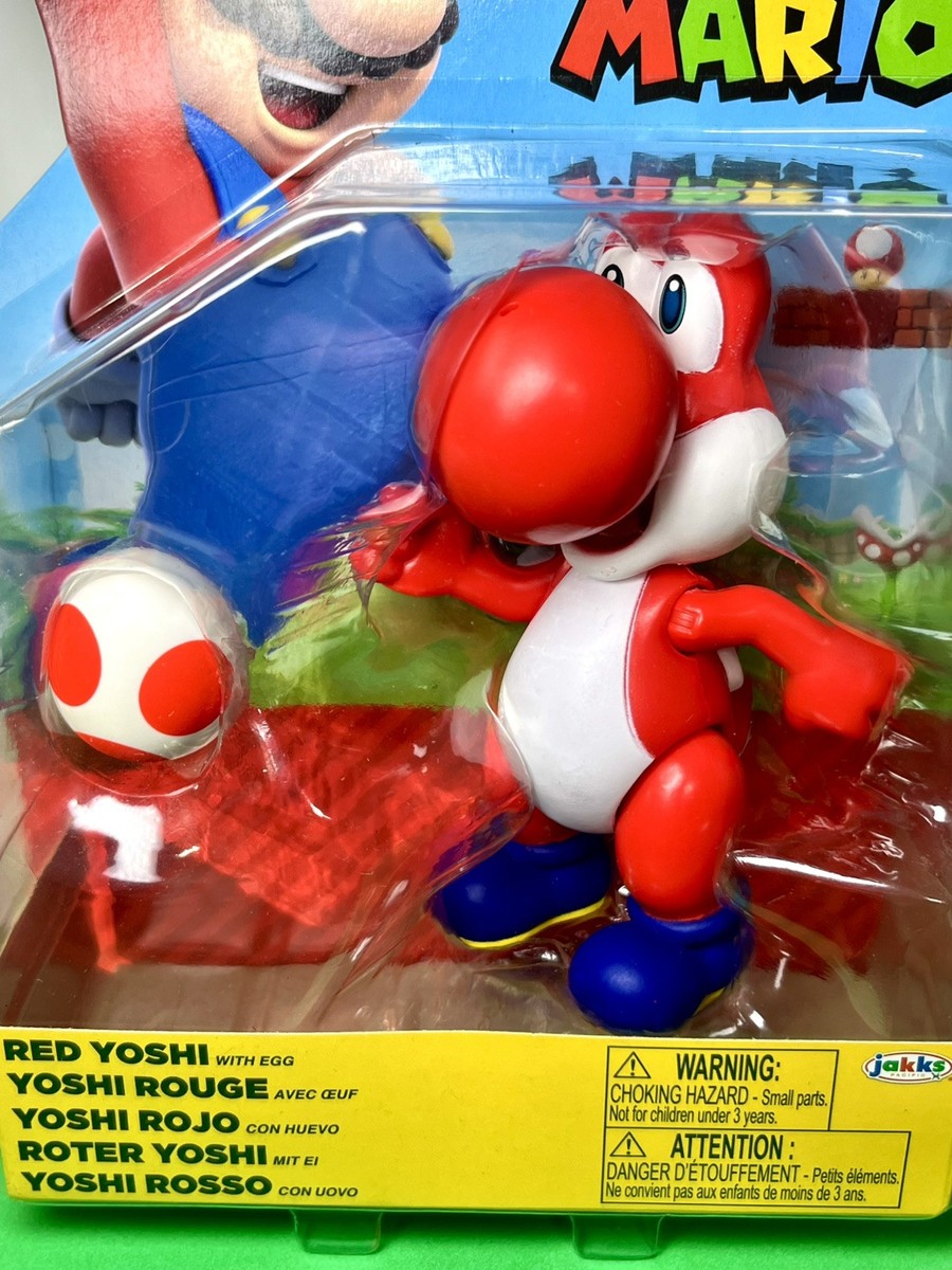 ミッキー　yoshi 2024 JAKKS Pacific World of Nintendo Figure: RED YOSHI (w/ Red Egg
