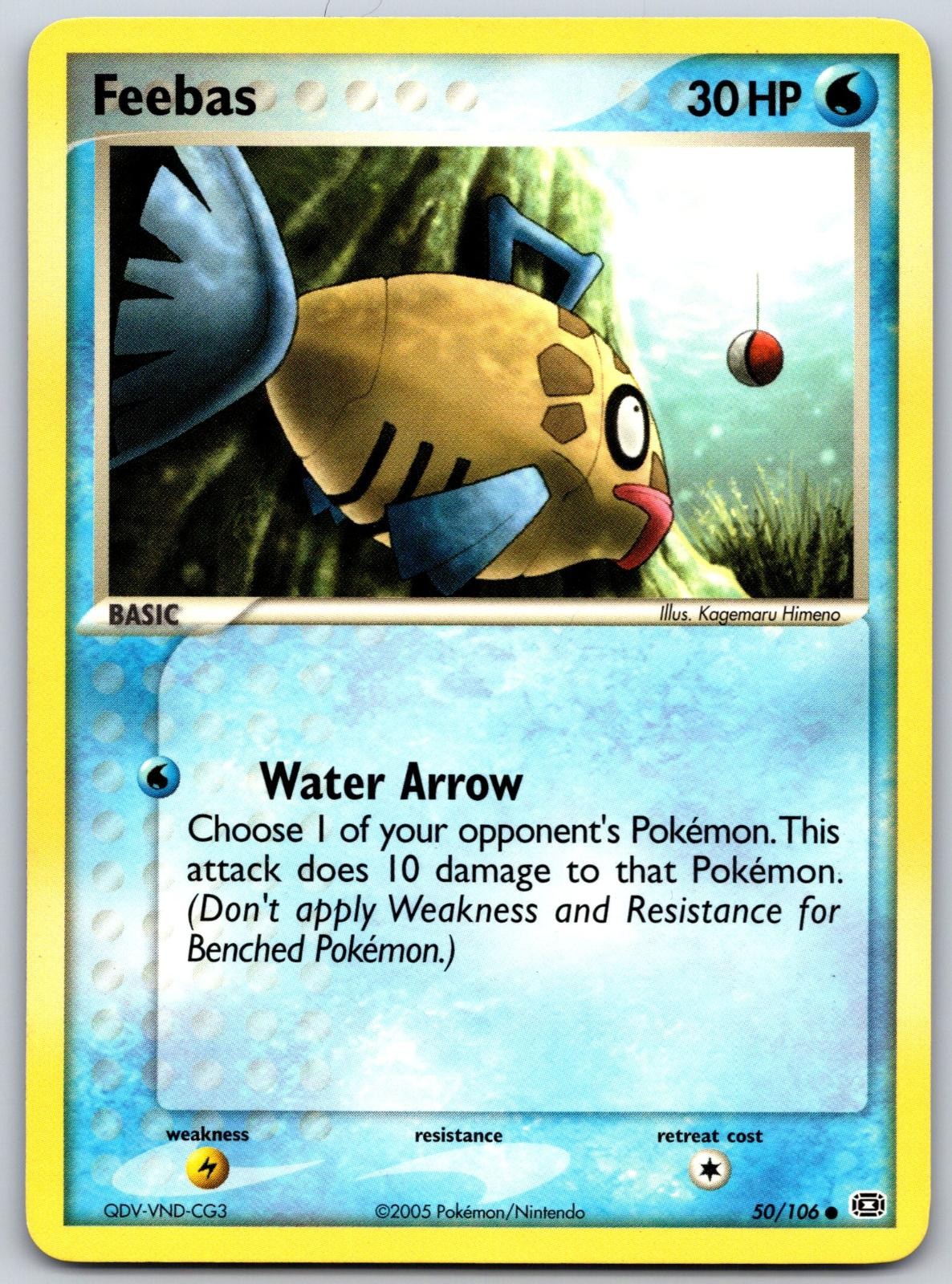 Feebas 50/106 Common Emerald Pokemon Lightly Played