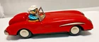 VINTAGE JAPAN RED TIN FRICTION RACE CAR WITH DRIVER AND NAVIGATOR